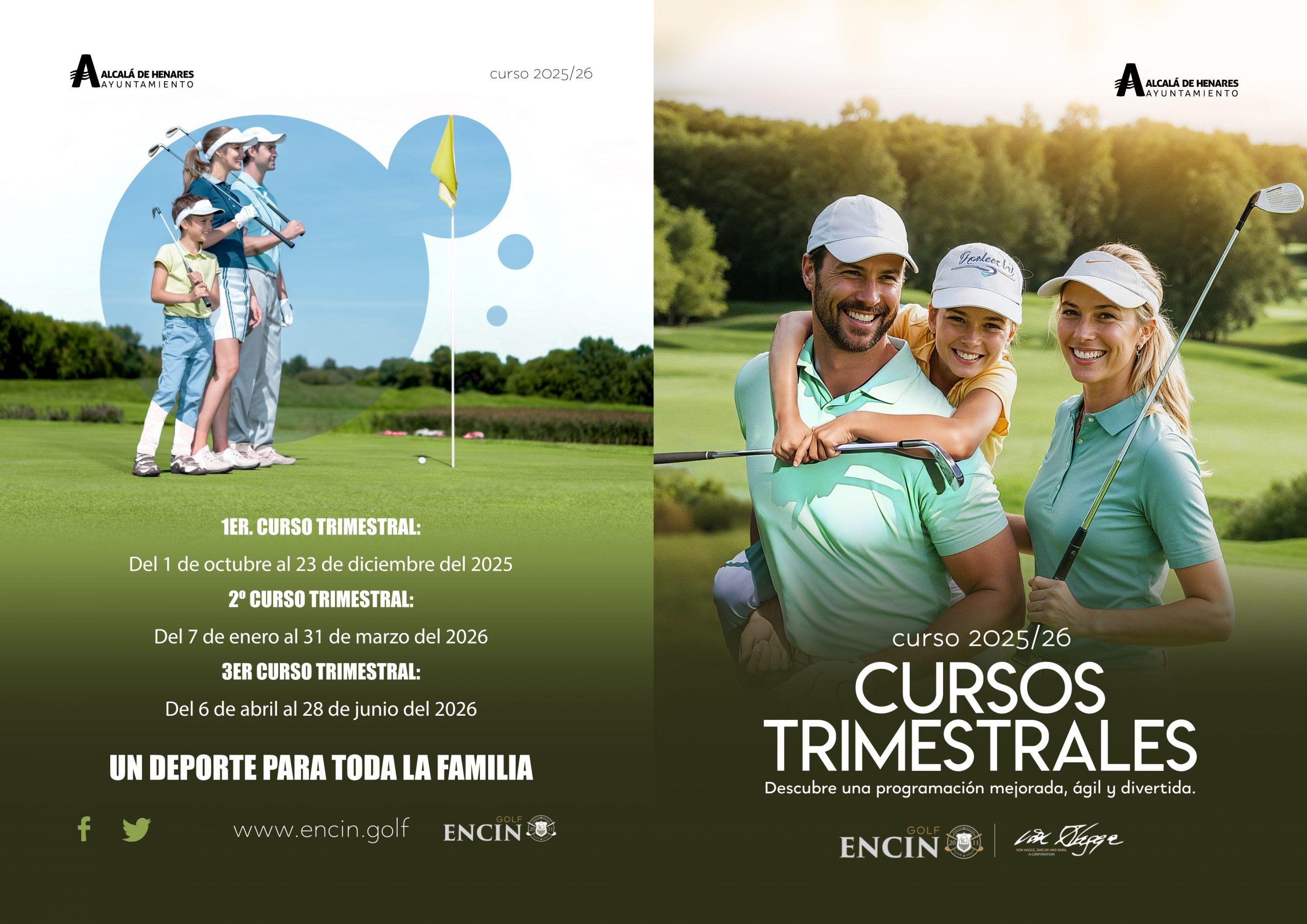 Dipticos Frontal Cursos Trimestrales 2025 Escuela de Golf Encin Golf Madrid